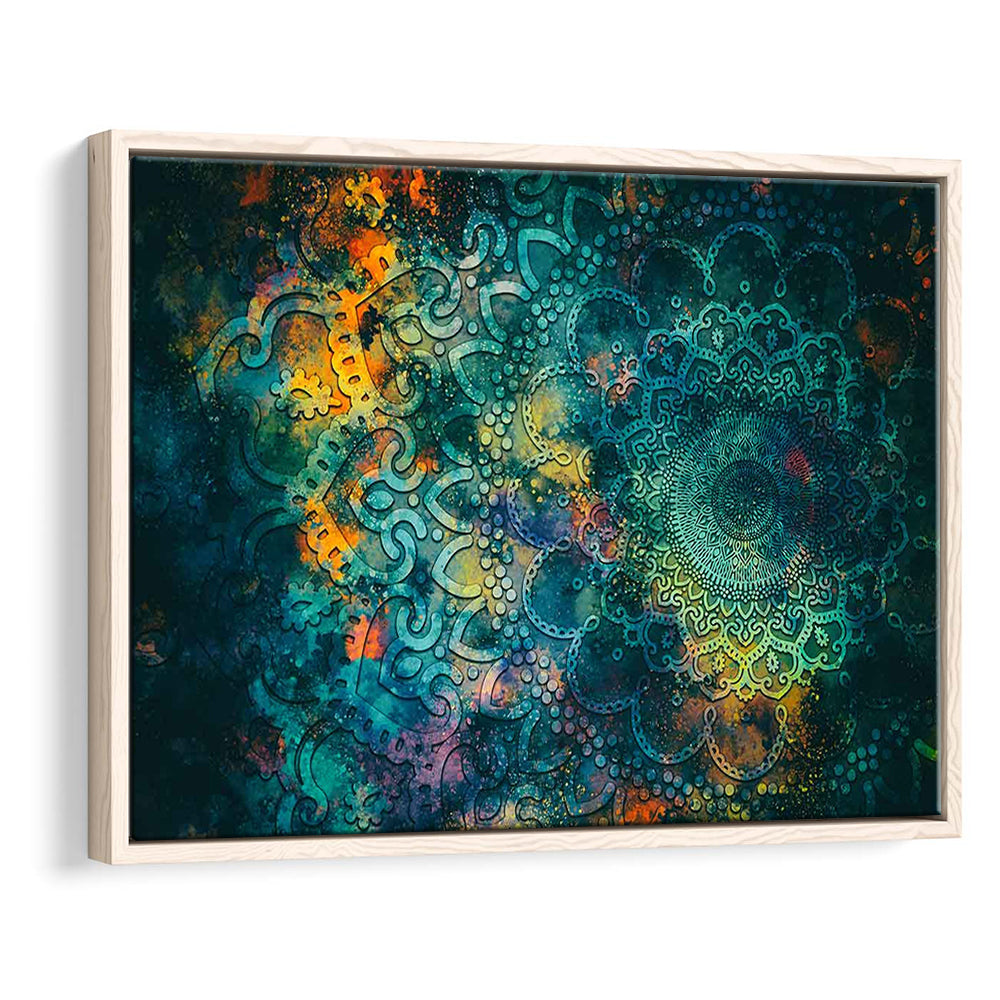 Abstract Ancient Wall Art, Geometric Mandala Canvas Print, Framed Cavas Print, Floating Frame