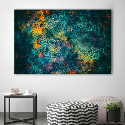 Abstract Ancient Wall Art, Geometric Mandala Canvas Print, Cavas Print Wall Art Hom Decor