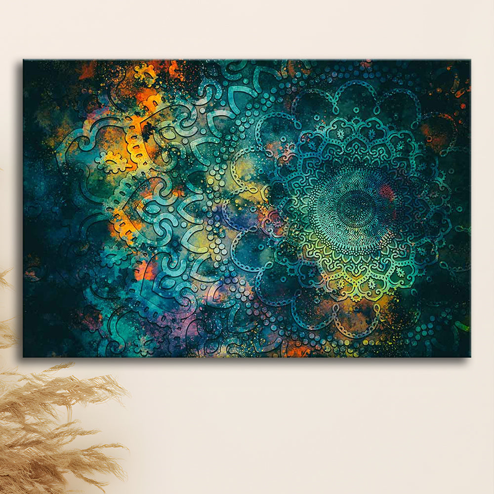 Abstract Ancient Wall Art, Geometric Mandala Canvas Print, Cavas Print Wall Art Hom Decor