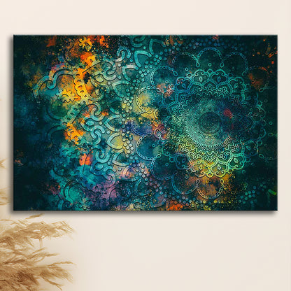 Abstract Ancient Wall Art, Geometric Mandala Canvas Print, Cavas Print Wall Art Hom Decor