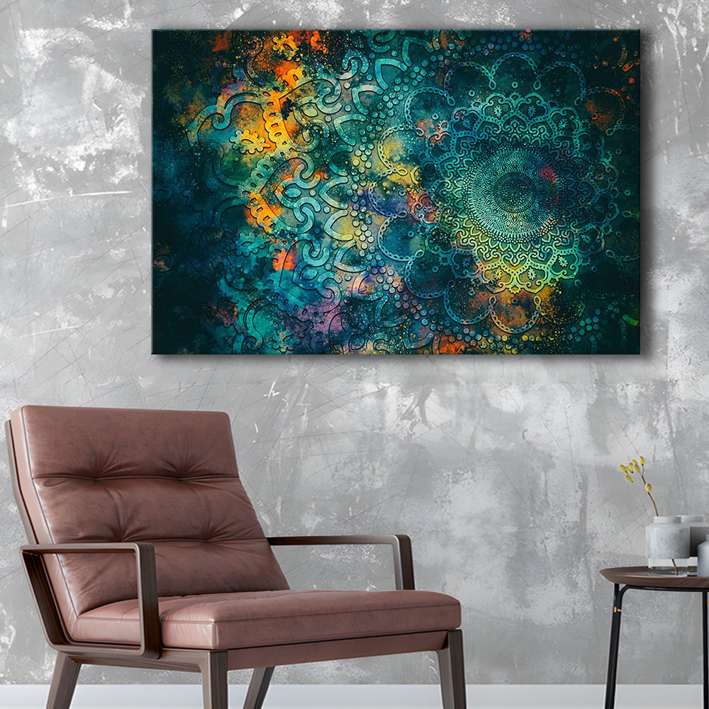 Abstract Ancient Wall Art, Geometric Mandala Canvas Print, Cavas Print Wall Art Hom Decor
