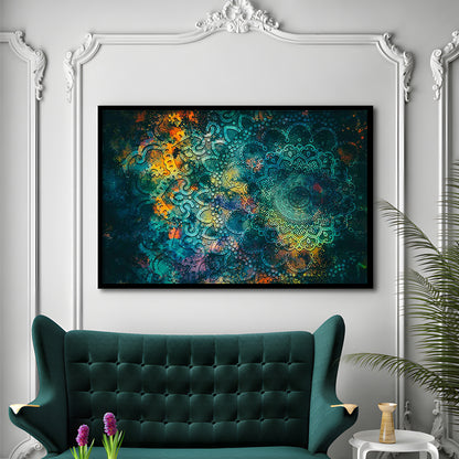 Abstract Ancient Wall Art, Geometric Mandala Art Prints, Framed Art Print, Picture Framed