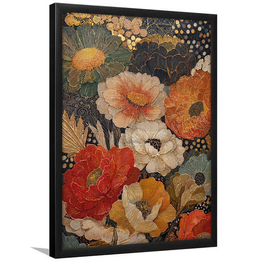 Abstract Botanical Print, Earthy Wildflower Art, Wildflowers Painting, Framed Art Print, Fine Art Print