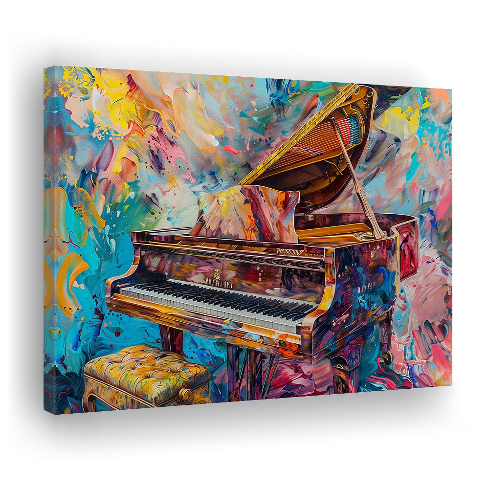 Abstract Grand Piano Canvas Print, Piano Bar Wall Decor, Piano Painting Wall Ar, Cavas Print Wall Art Hom Decor