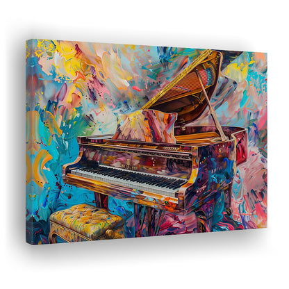 Abstract Grand Piano Canvas Print, Piano Bar Wall Decor, Piano Painting Wall Ar, Cavas Print Wall Art Hom Decor