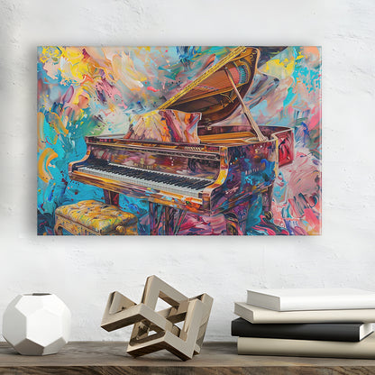 Abstract Grand Piano Canvas Print, Piano Bar Wall Decor, Piano Painting Wall Ar, Cavas Print Wall Art Hom Decor