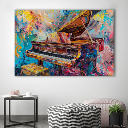 Abstract Grand Piano Canvas Print, Piano Bar Wall Decor, Piano Painting Wall Ar, Cavas Print Wall Art Hom Decor