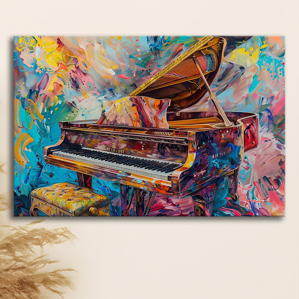 Abstract Grand Piano Canvas Print, Piano Bar Wall Decor, Piano Painting Wall Ar, Cavas Print Wall Art Hom Decor