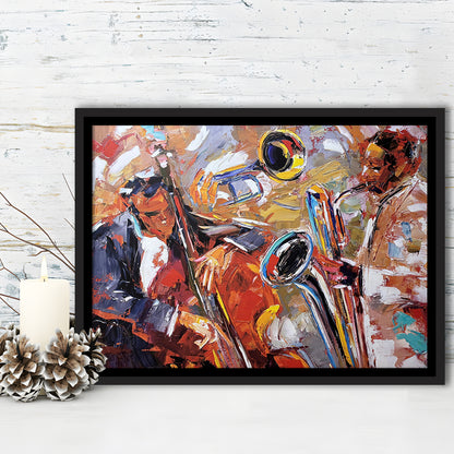 Abstract Jazz Art, Jazz Painting, Music Wall Art, Framed Canvas Print, Painting Art, Floating Framed Canvas Wall Art
