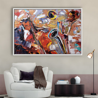 Abstract Jazz Art, Jazz Painting, Music Wall Art, Framed Canvas Print, Painting Art, Floating Framed Canvas Wall Art