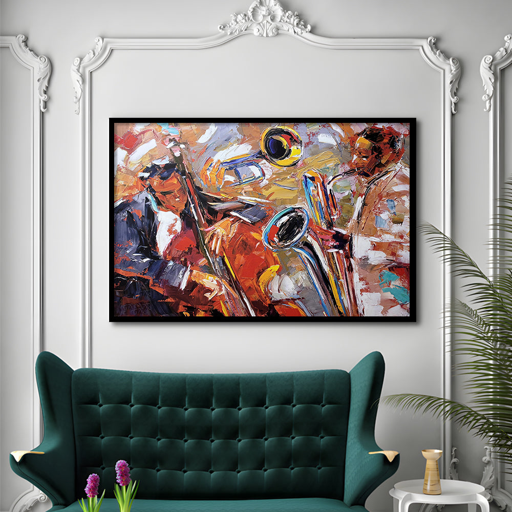 Abstract Jazz Art, Jazz Painting, Music Wall Art, Framed  Print, Painting Art, Framed Art Print Wall Decor, Framed Picture