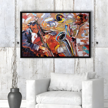 Abstract Jazz Art, Jazz Painting, Music Wall Art, Framed Canvas Print, Painting Art, Floating Framed Canvas Wall Art