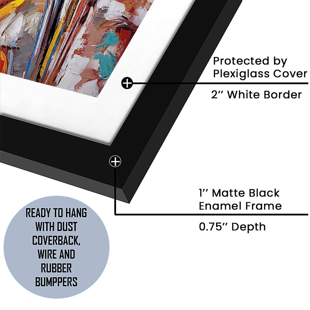 Abstract Jazz Art, Jazz Painting, Music Wall Art, Framed  Print, Painting Art, Framed Art Print White Border Wall Decor