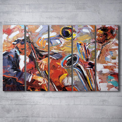 Abstract Jazz Art, Jazz Painting, Music Wall Art, Canvas Art Print, Painting Art, Multi Panels Canvas Print Wall Art
