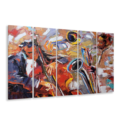 Abstract Jazz Art, Jazz Painting, Music Wall Art, Canvas Art Print, Painting Art, Multi Panels Canvas Print Wall Art