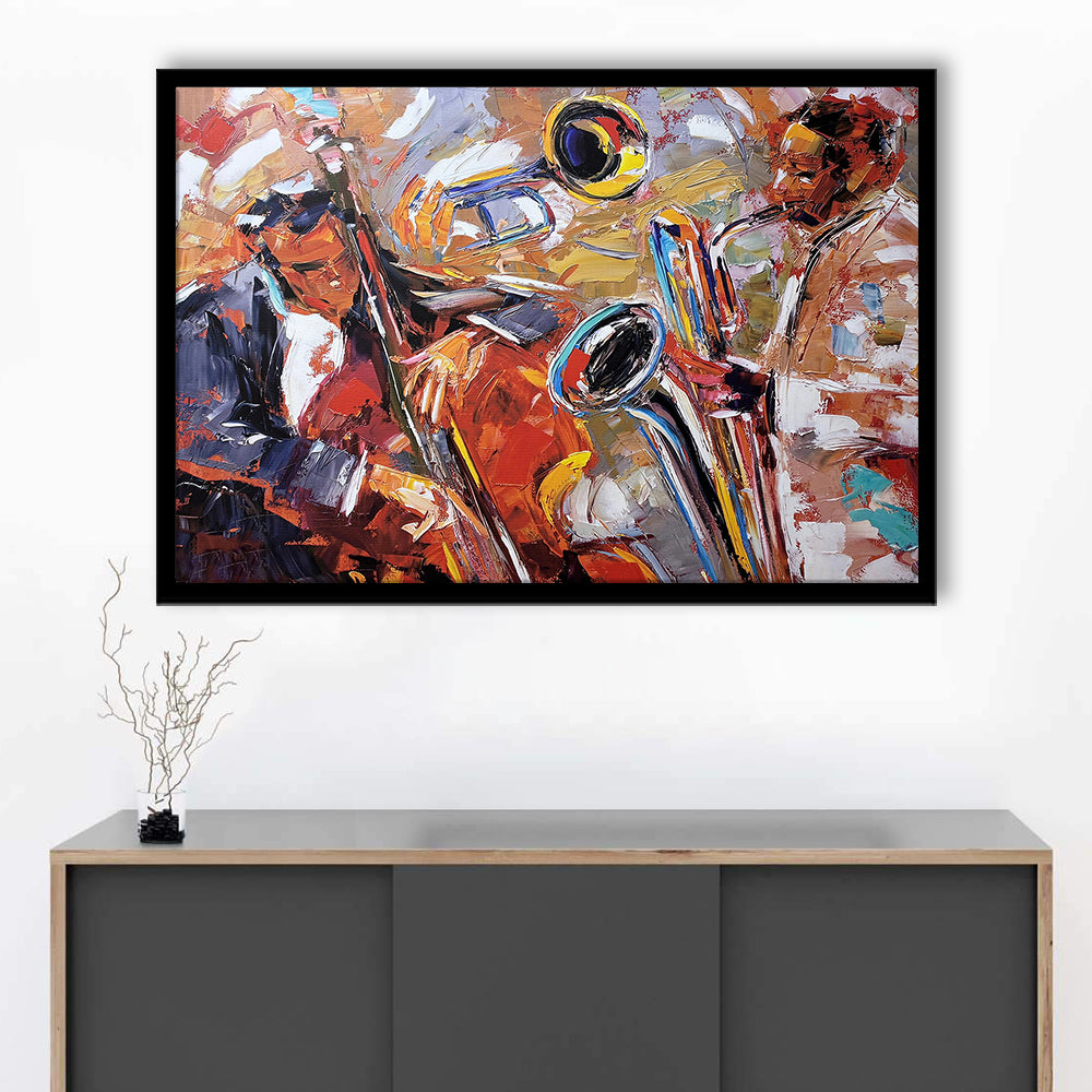Abstract Jazz Art, Jazz Painting, Music Wall Art, Framed  Print, Painting Art, Framed Art Print Wall Decor, Framed Picture