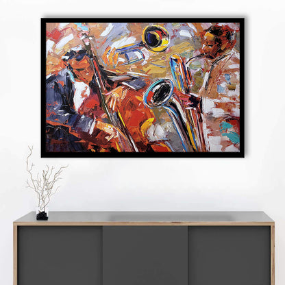 Abstract Jazz Art, Jazz Painting, Music Wall Art, Framed  Print, Painting Art, Framed Art Print Wall Decor, Framed Picture