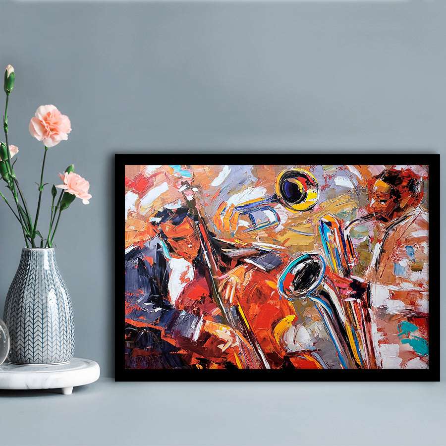Abstract Jazz Art, Jazz Painting, Music Wall Art, Framed  Print, Painting Art, Framed Art Print Wall Decor, Framed Picture