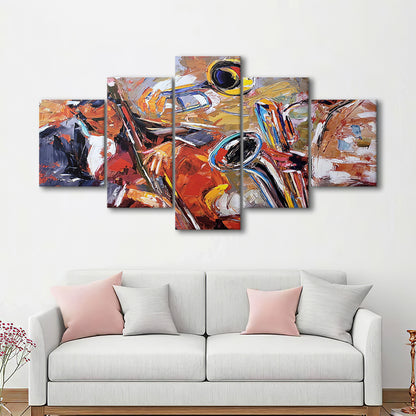 Abstract Jazz Art, Jazz Painting, Music Wall Art, Canvas Art Decor Print, Painting Art, Mixed Panels Canvas Print Wall Art