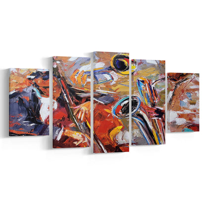 Abstract Jazz Art, Jazz Painting, Music Wall Art, Canvas Art Decor Print, Painting Art, Mixed Panels Canvas Print Wall Art