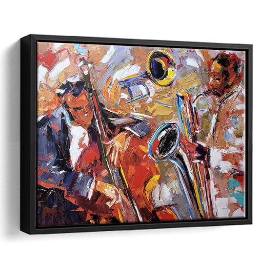 Abstract Jazz Art, Jazz Painting, Music Wall Art, Framed Canvas Print, Painting Art, Floating Framed Canvas Wall Art