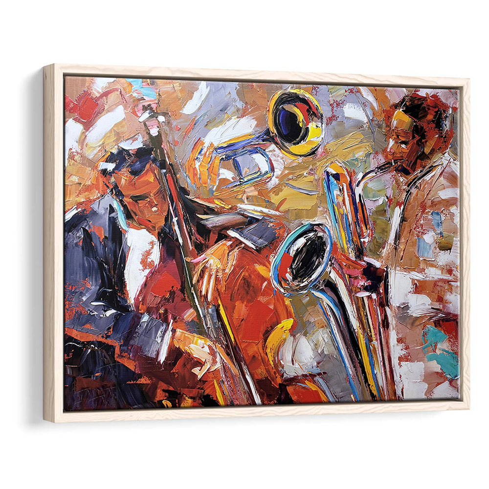 Abstract Jazz Art, Jazz Painting, Music Wall Art, Framed Canvas Print, Painting Art, Floating Framed Canvas Wall Art