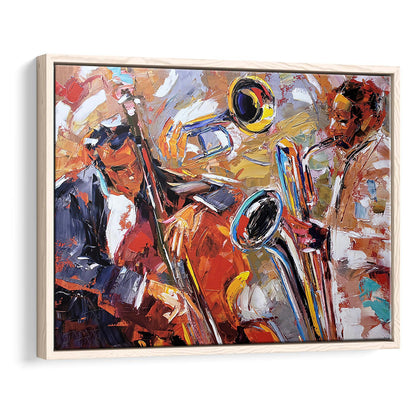 Abstract Jazz Art, Jazz Painting, Music Wall Art, Framed Canvas Print, Painting Art, Floating Framed Canvas Wall Art