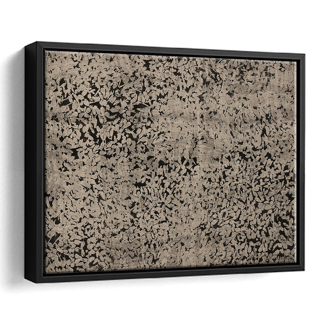 Abstract Neutral Floral Japanese Textile Botanical Framed Canvas Print Wall Art, Large Size Art Minimalist Home Decor