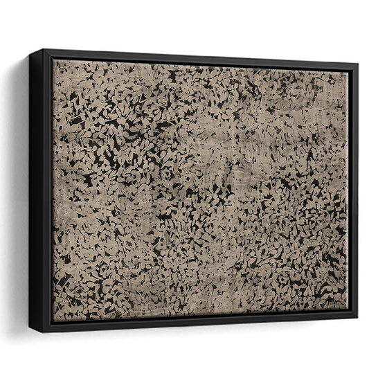 Abstract Neutral Floral Japanese Textile Botanical Framed Canvas Print Wall Art, Large Size Art Minimalist Home Decor