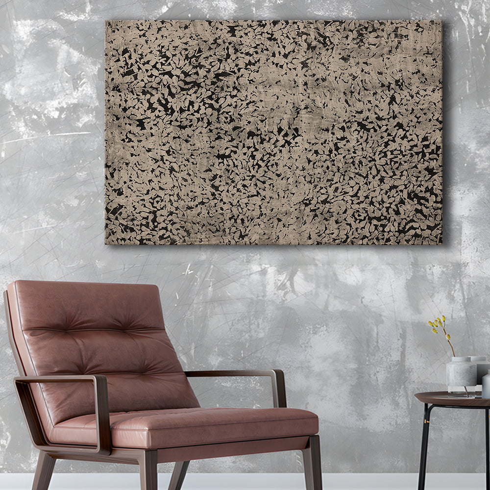 Abstract Neutral Floral Japanese Textile Botanical Canvas Print Wall Art, Large Size Art Minimalist Home Decor