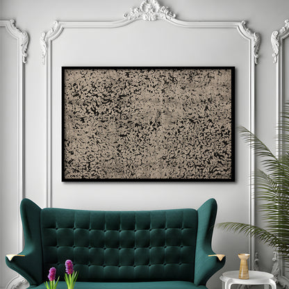 Abstract Neutral Floral Japanese Textile Botanical Framed Art Print Wall Decor, Large Size Art Minimalist Home Decor