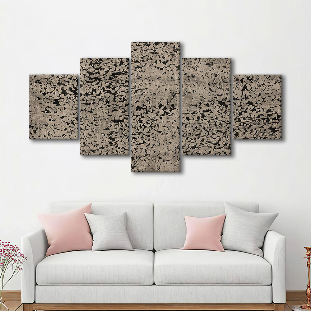 Abstract Neutral Floral Japanese Textile Botanical Mixed Canvas Print Wall Art, Large Size Art Minimalist Home Decor