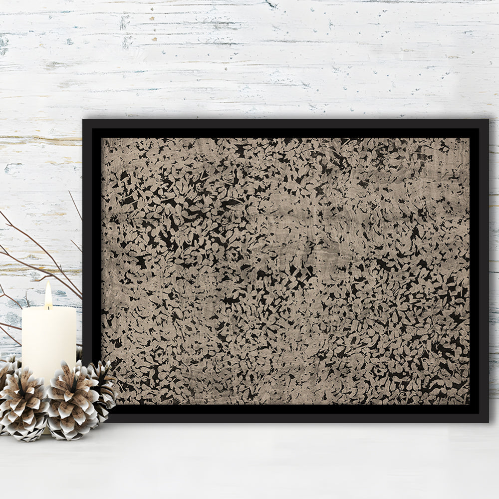 Abstract Neutral Floral Japanese Textile Botanical Framed Canvas Print Wall Art, Large Size Art Minimalist Home Decor