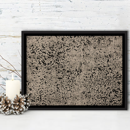 Abstract Neutral Floral Japanese Textile Botanical Framed Canvas Print Wall Art, Large Size Art Minimalist Home Decor