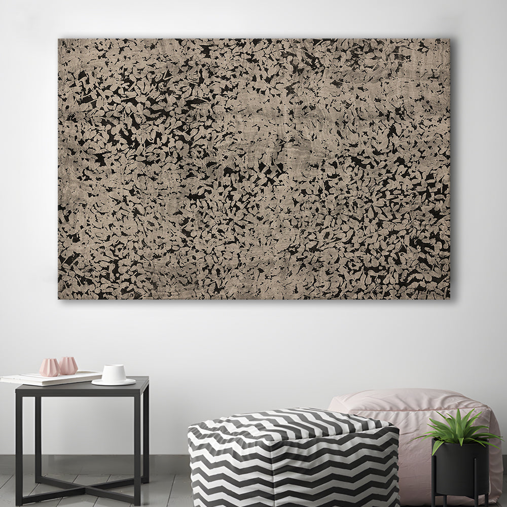 Abstract Neutral Floral Japanese Textile Botanical Canvas Print Wall Art, Large Size Art Minimalist Home Decor