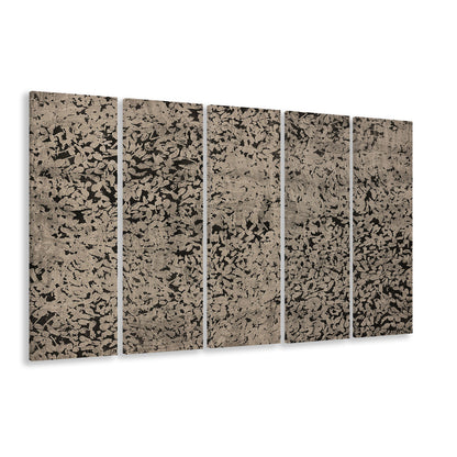 Abstract Neutral Floral Japanese Textile Botanical 5 Panels Canvas Print Wall Art, Large Size Art Minimalist Home Decor