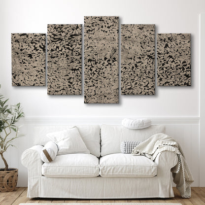 Abstract Neutral Floral Japanese Textile Botanical Mixed Canvas Print Wall Art, Large Size Art Minimalist Home Decor