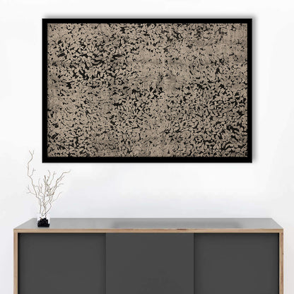 Abstract Neutral Floral Japanese Textile Botanical Framed Art Print Wall Decor, Large Size Art Minimalist Home Decor
