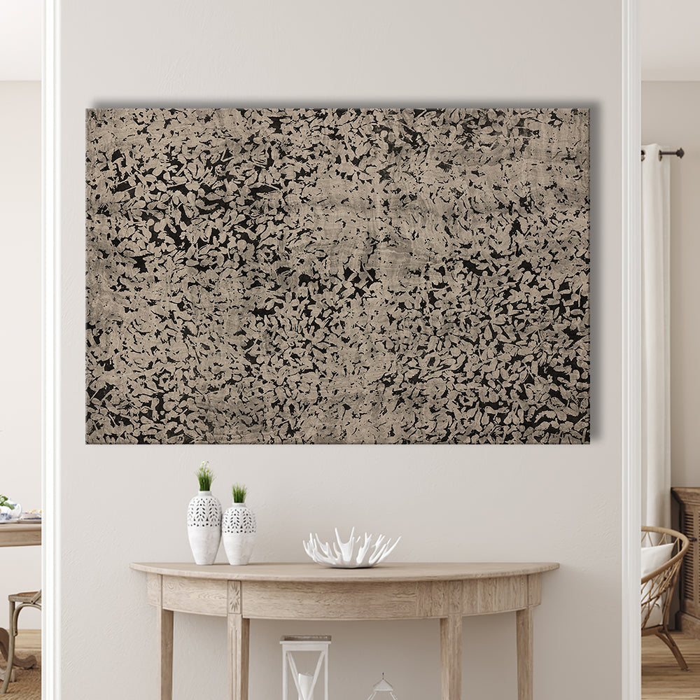 Abstract Neutral Floral Japanese Textile Botanical Canvas Print Wall Art, Large Size Art Minimalist Home Decor