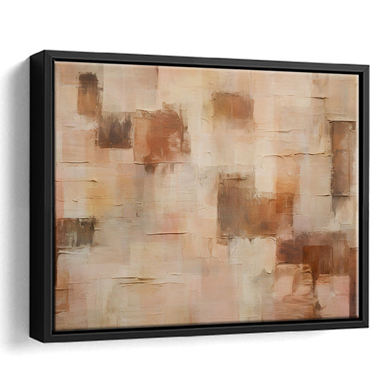 Abstract Oil Painting Gallery Framed Canvas Print Wall Art, Mid Century Modern Large Canvas Wall Art, Cottage Core Decor