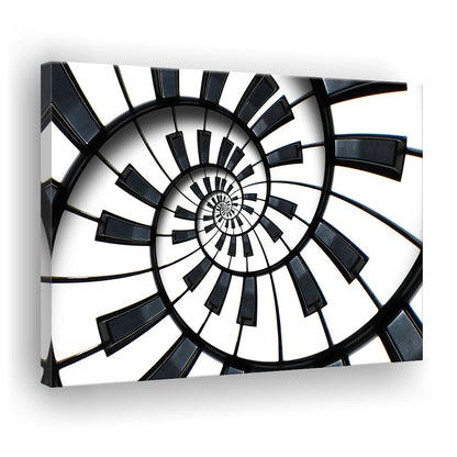 Abstract Piano Keyboard Art, Contemporary Black & White Wall Art, Cavas Print Wall Art Hom Decor