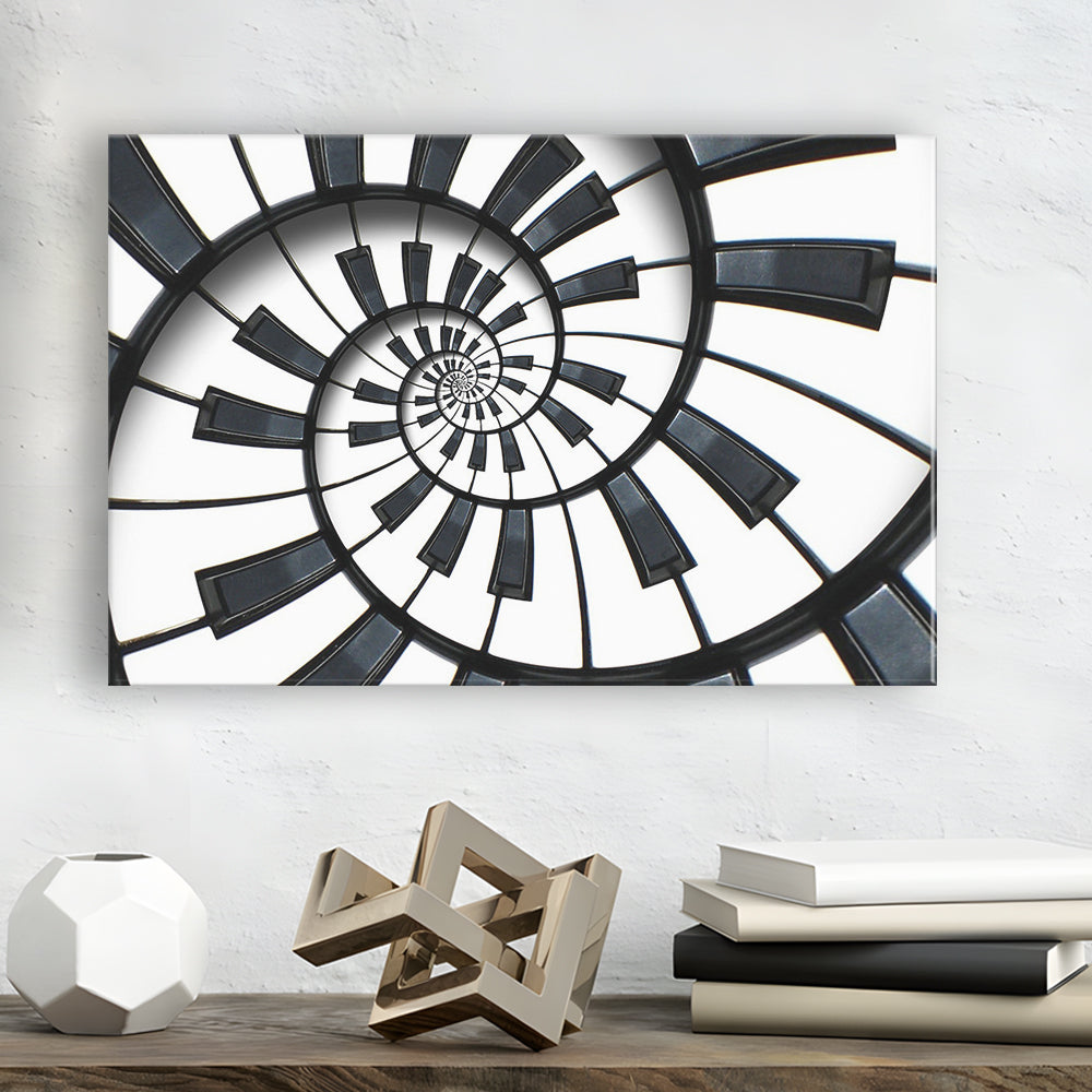 Abstract Piano Keyboard Art, Contemporary Black & White Wall Art, Cavas Print Wall Art Hom Decor