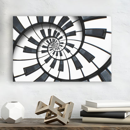Abstract Piano Keyboard Art, Contemporary Black & White Wall Art, Cavas Print Wall Art Hom Decor