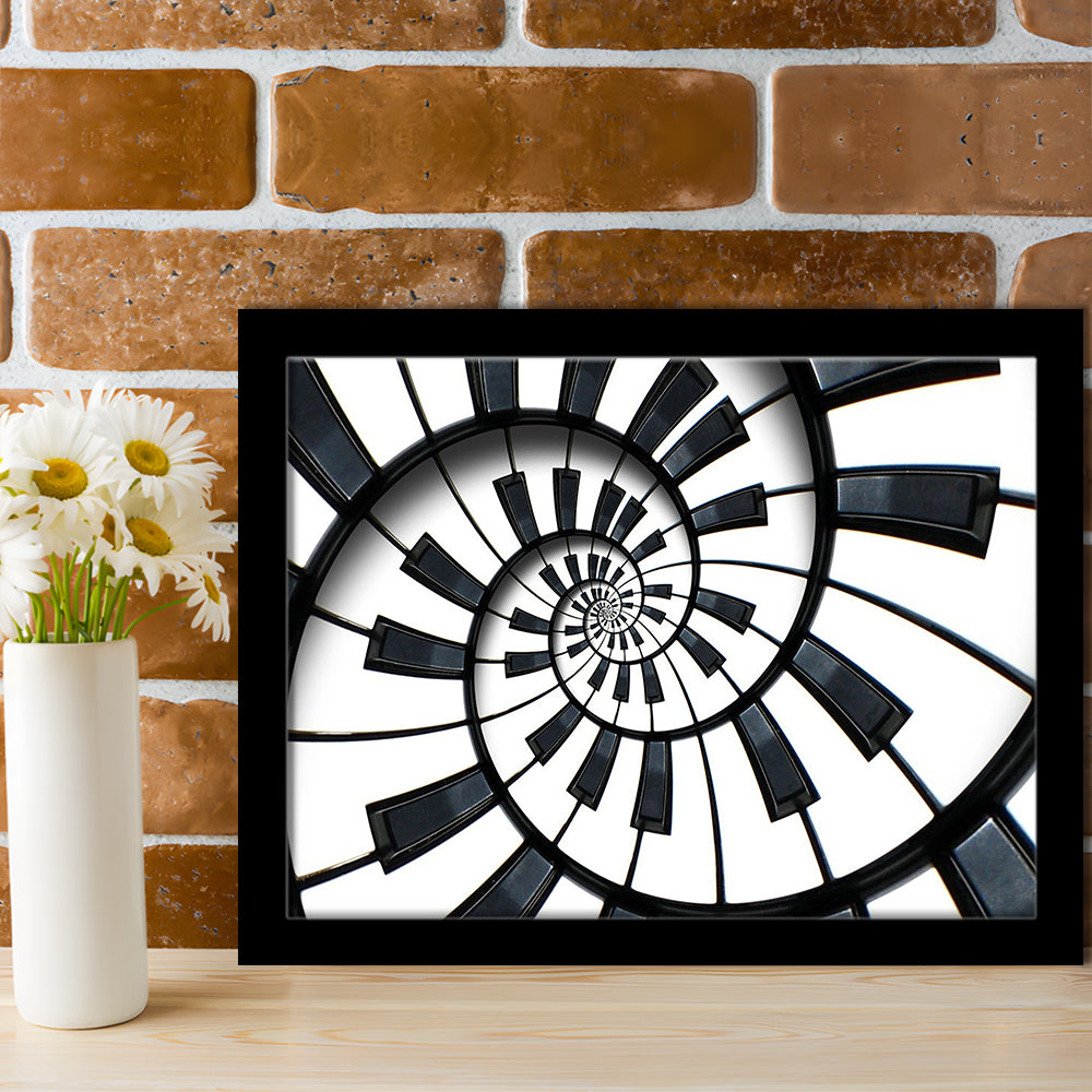 Abstract Piano Keyboard Art, Contemporary Black & White Wall Art, Framed Art Print, Picture Framed