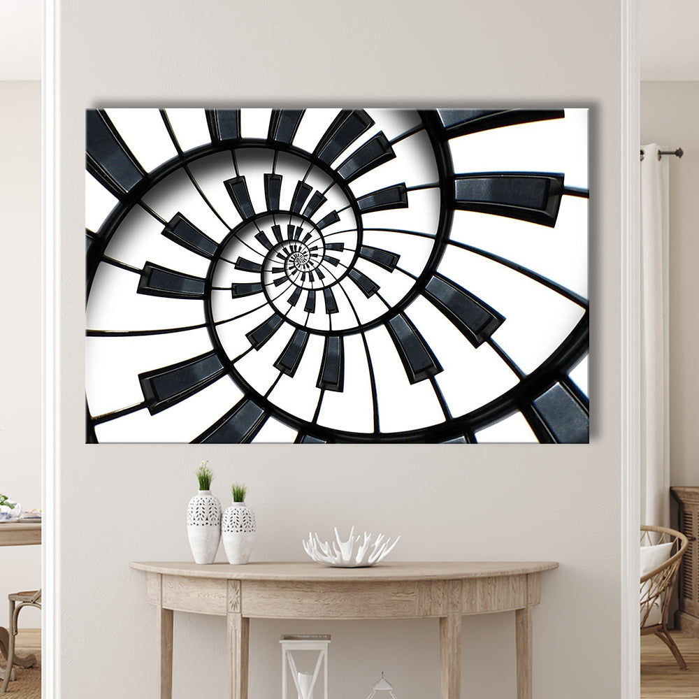Abstract Piano Keyboard Art, Contemporary Black & White Wall Art, Cavas Print Wall Art Hom Decor