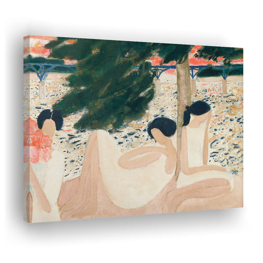Abstract Portrait Canvas Print Wall Art, Vintage Landscape Oil Painting Coquette Room Decor Large Wall Art