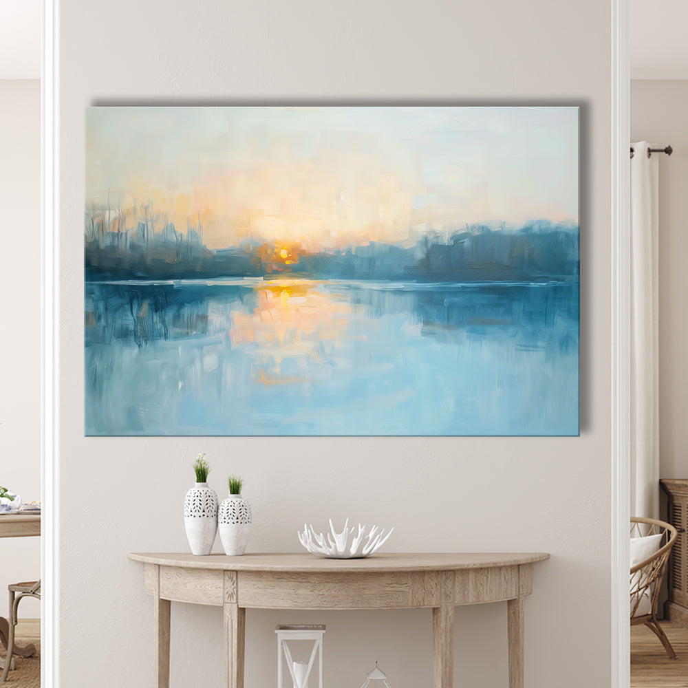 Abstract The Sunrise Reflection On The Water, Canvas Art Decor Print, Painting Art, Canvas Print Wall Art Home Decor