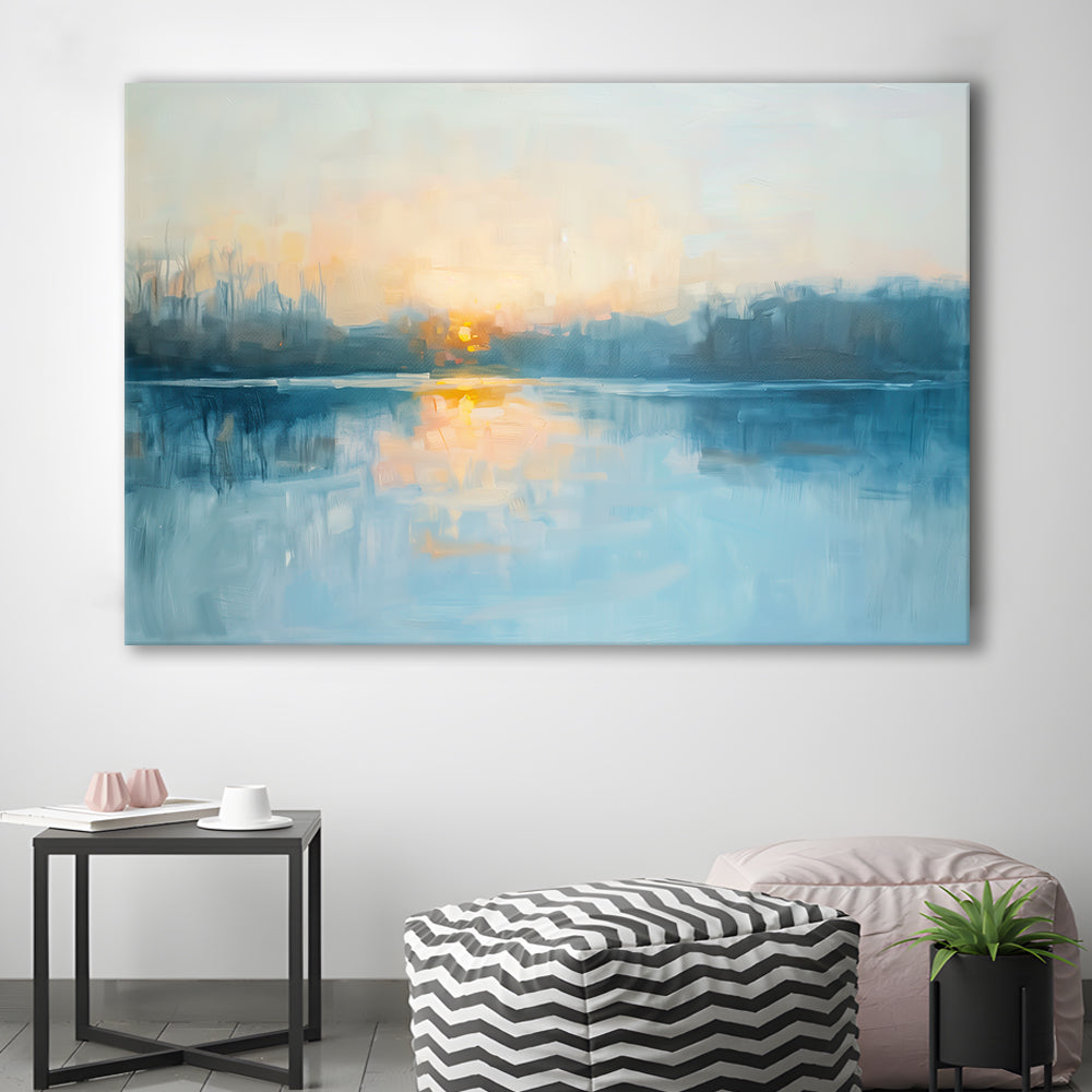 Abstract The Sunrise Reflection On The Water, Canvas Art Decor Print, Painting Art, Canvas Print Wall Art Home Decor