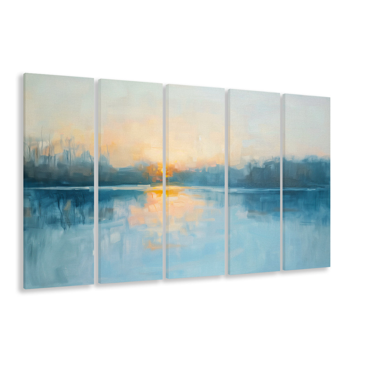 Abstract The Sunrise Reflection On The Water, Canvas Art Print, Painting Art, Multi Panels Canvas Print Wall Art