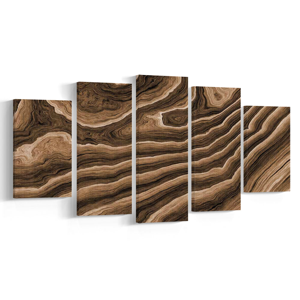 Abstract Wood Texture Wall Decor, Large Canvas Print for Stunning Home, 5 Piece Large Cavas Print Wall Art